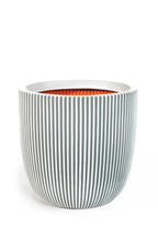 Capi Ivory Round Planter – 16" Vertical Grooved Texture