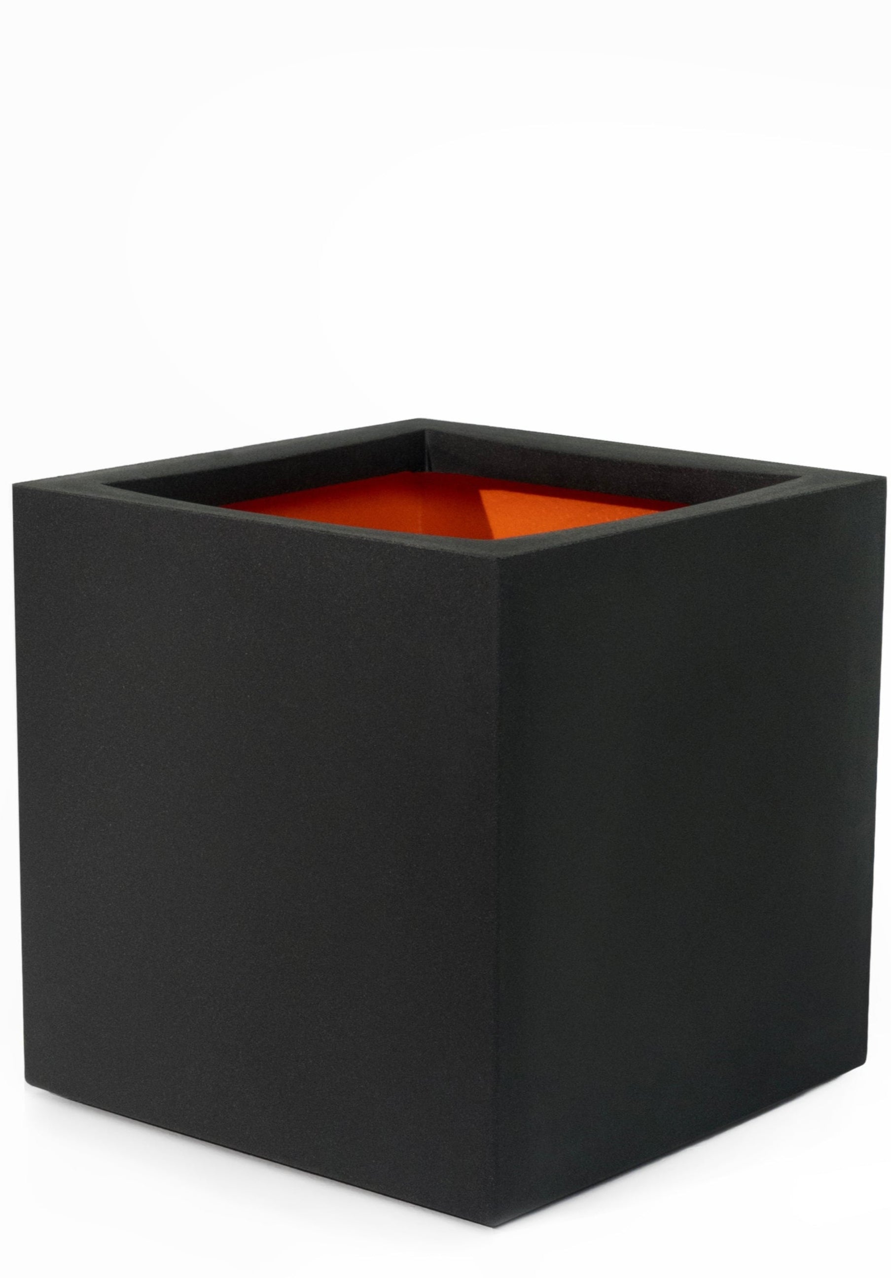 Capi Black Square Planter – 16" Smooth Minimalist Design