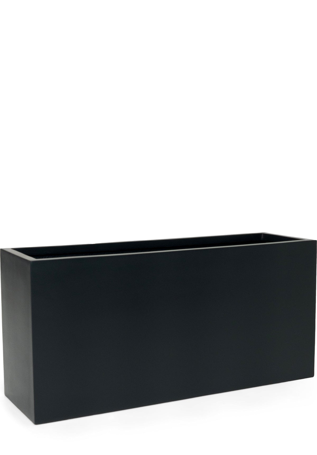 Charcoal Rectangular Planter – 38" Modern Fiberglass Design