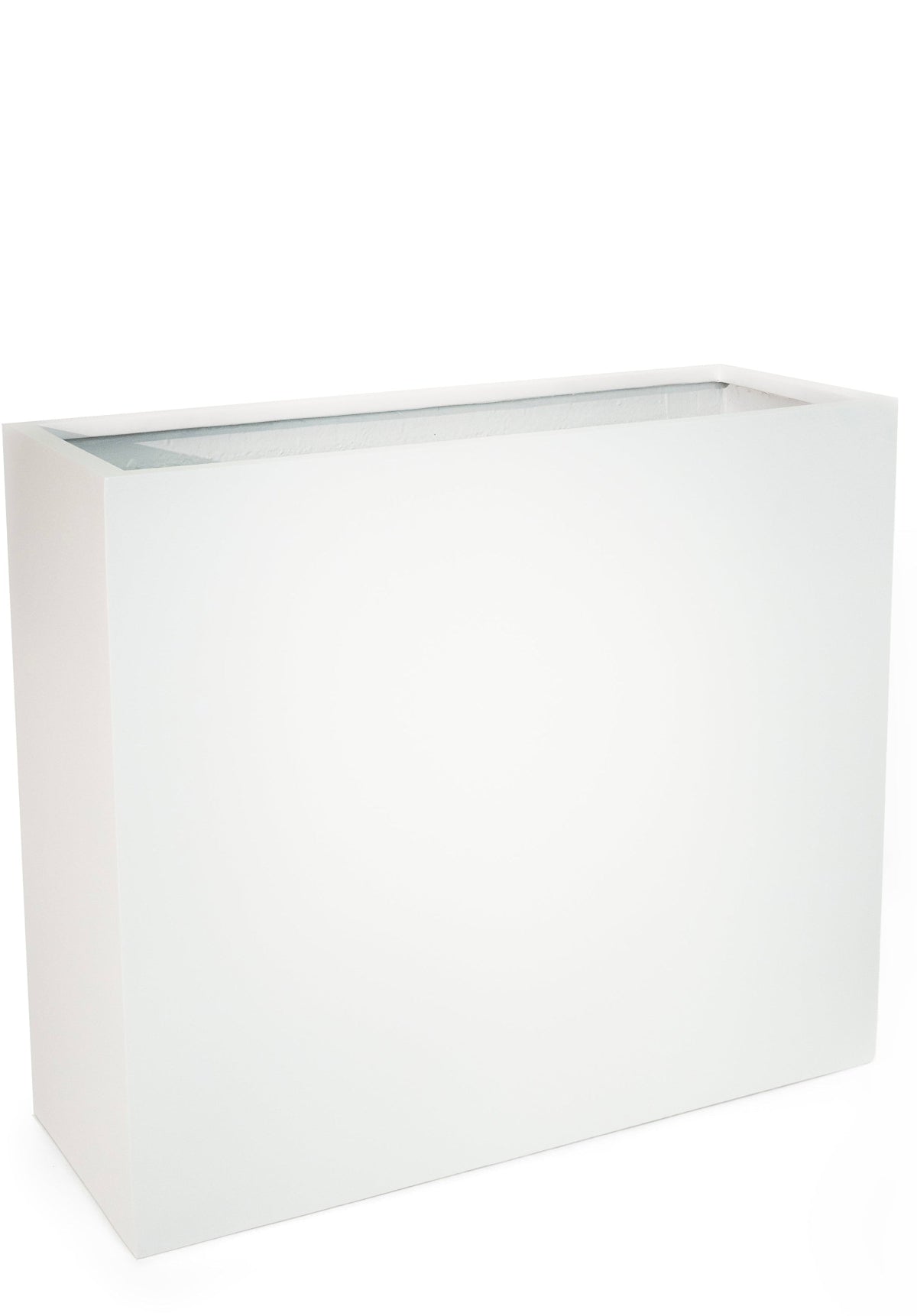 White Fiberglass Square Planter –  35.5" Large Modern Design