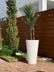 Textured Vertical-Line Round Planter – 28" Tall, White