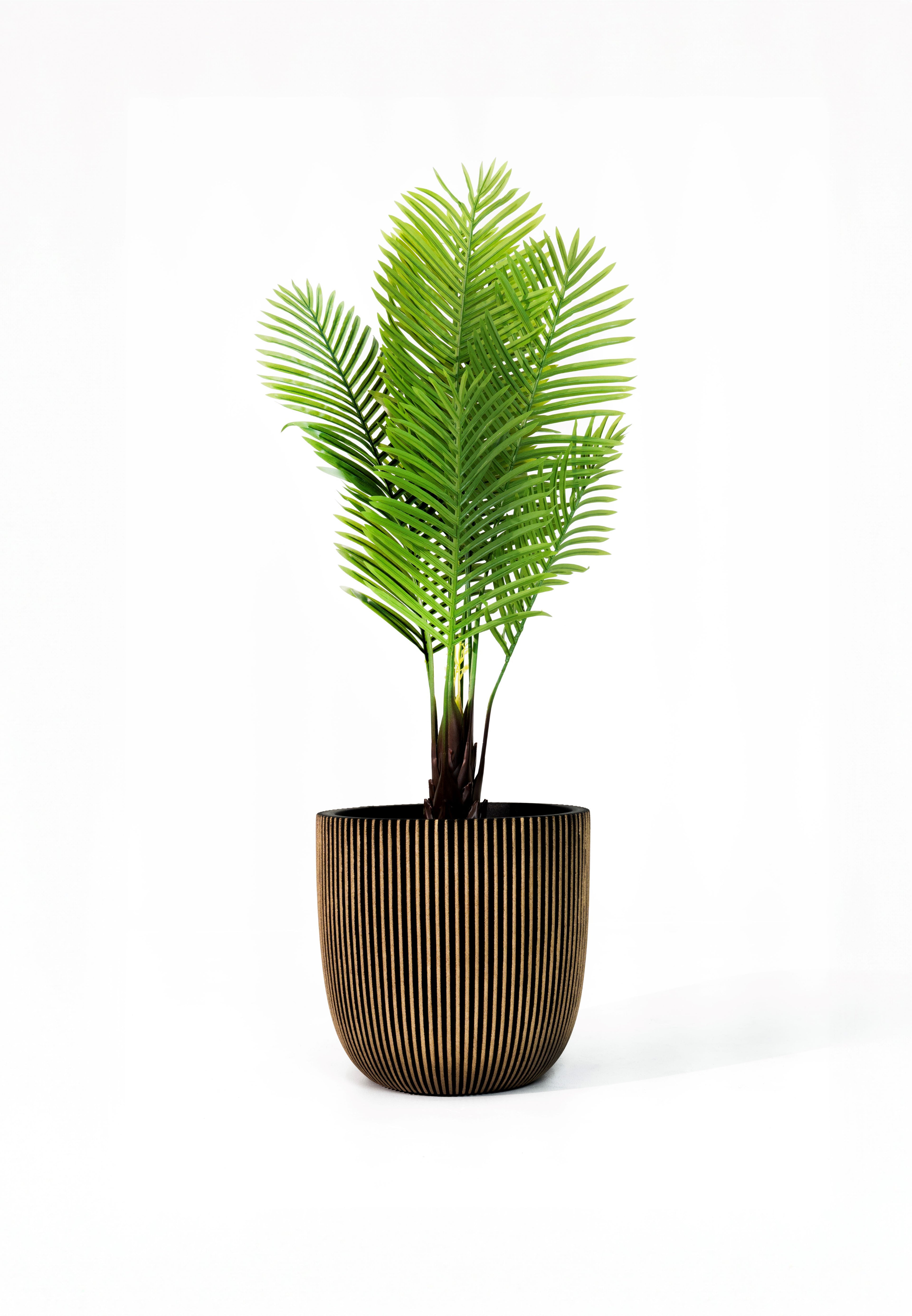 CAPI Groove Planter - Black & Gold