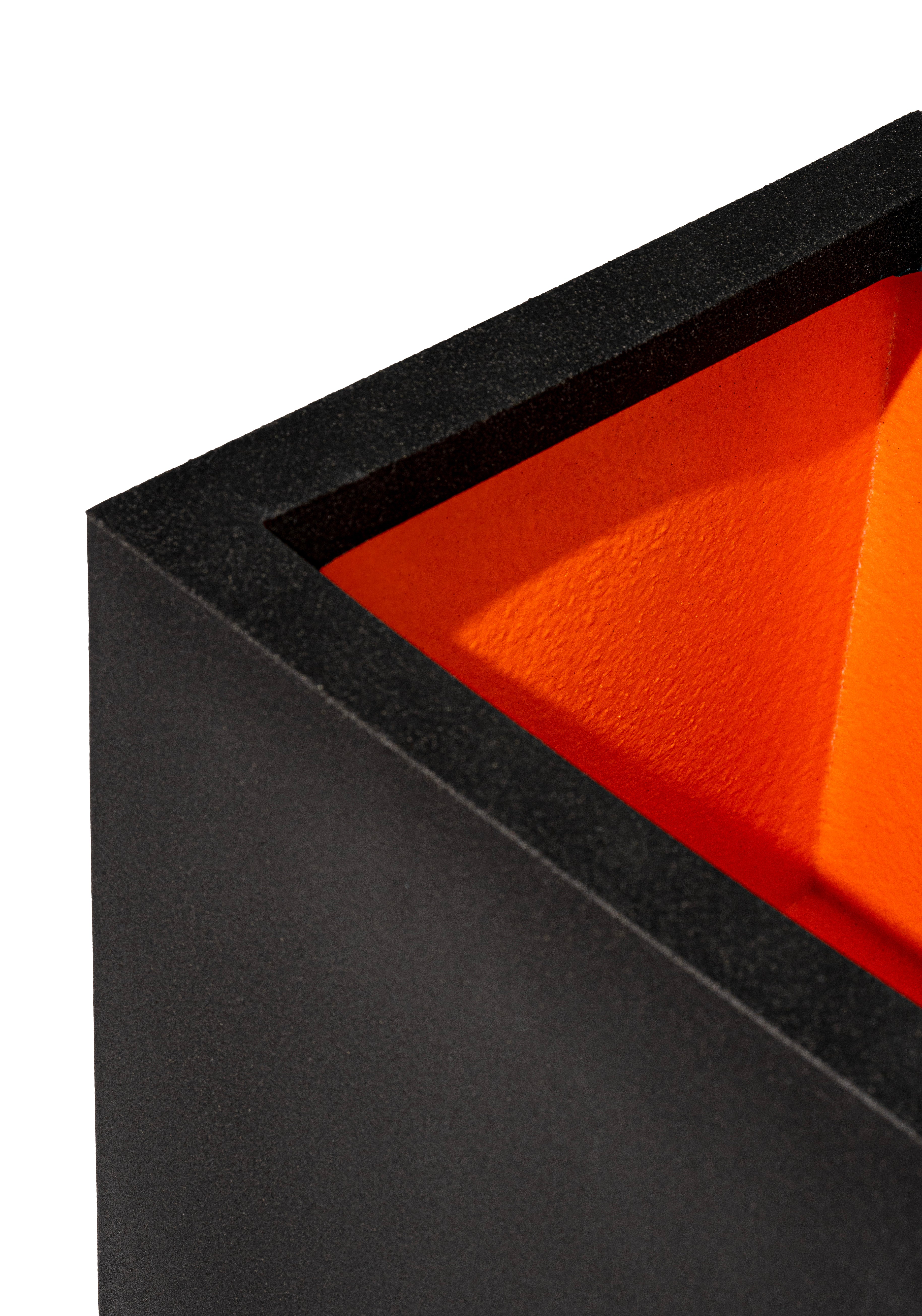 Capi Black Square Planter – 16" Smooth Minimalist Design