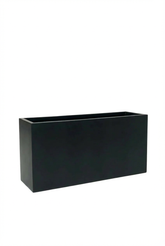 Charcoal Rectangular Fiberglass Planter – 18" Indoor/Outdoor