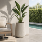 Coro Bowl High Planter - Sand