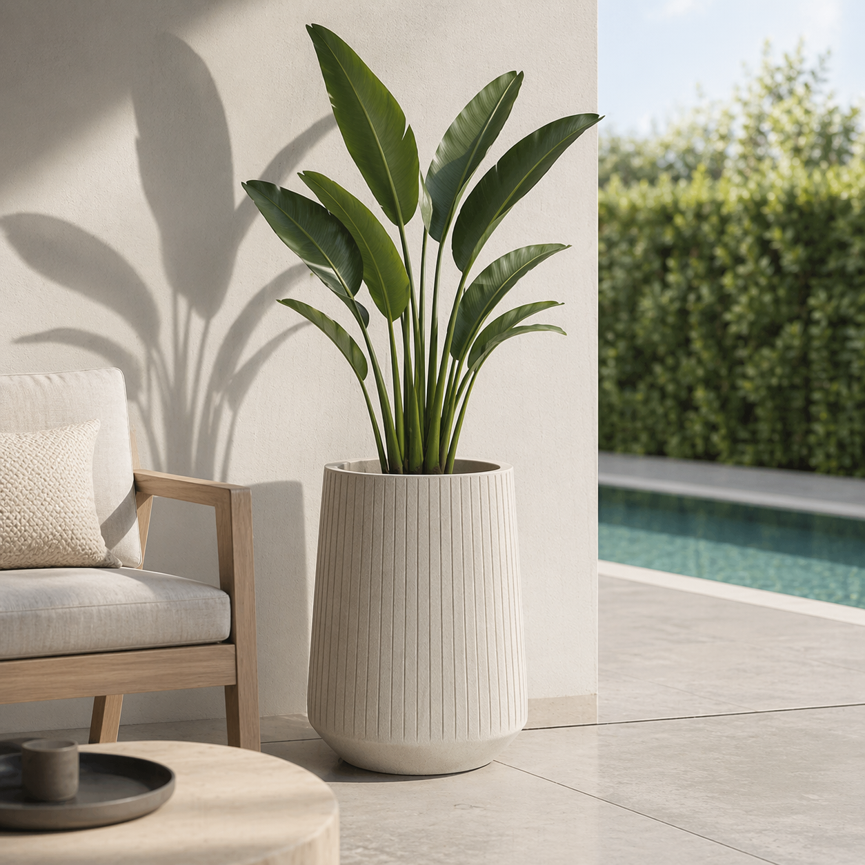 Coro Bowl High Planter - Sand