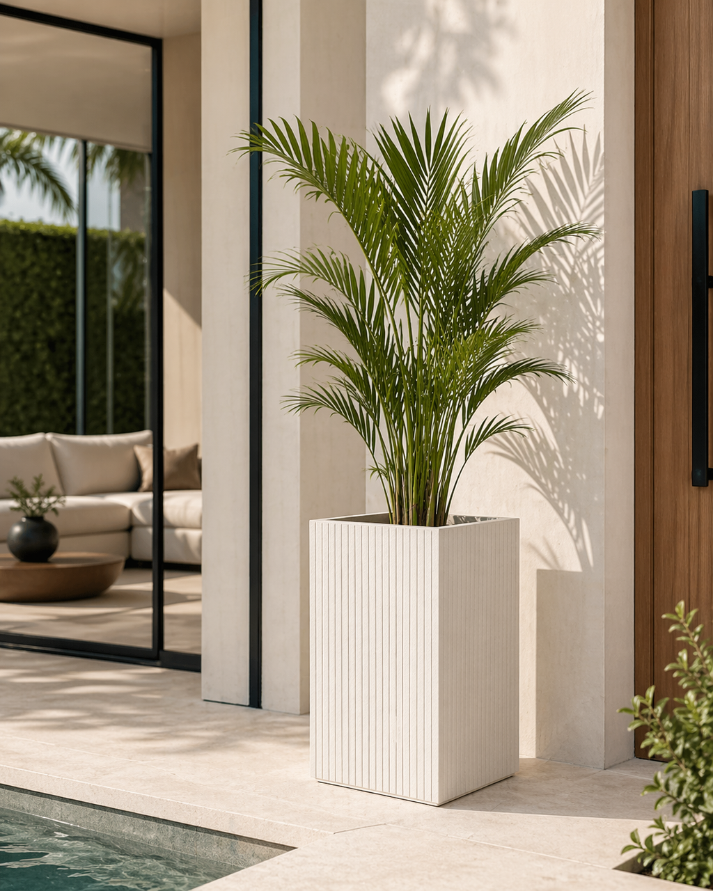Coro Square High Planter - Sand