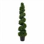 Artificial Spiral Topiary Tree 60” – Faux Indoor Plant – Decorative Home Accent – UV Protected
