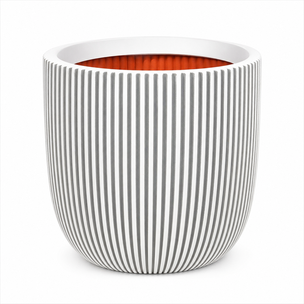 CAPI Groove Planter - Ivory
