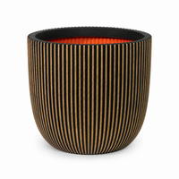 Black & Gold CAPI Groove Planter 16" – Indoor & Outdoor