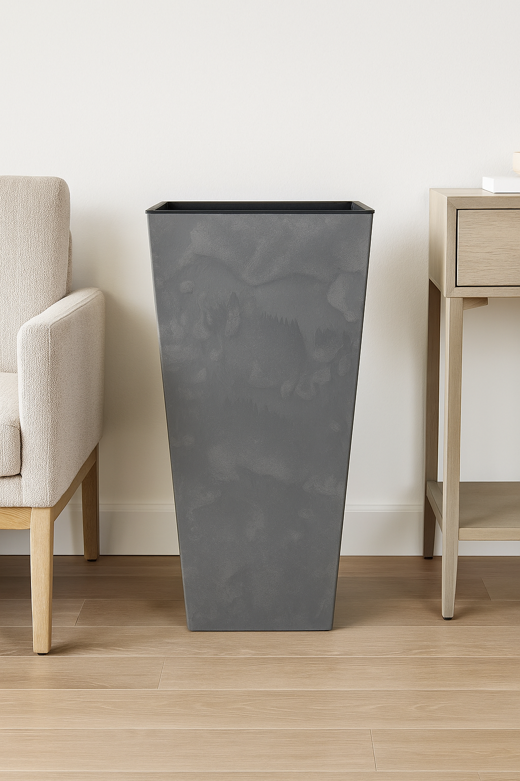 Prominent Concrete-Look Square Planter – 30" Smooth Design