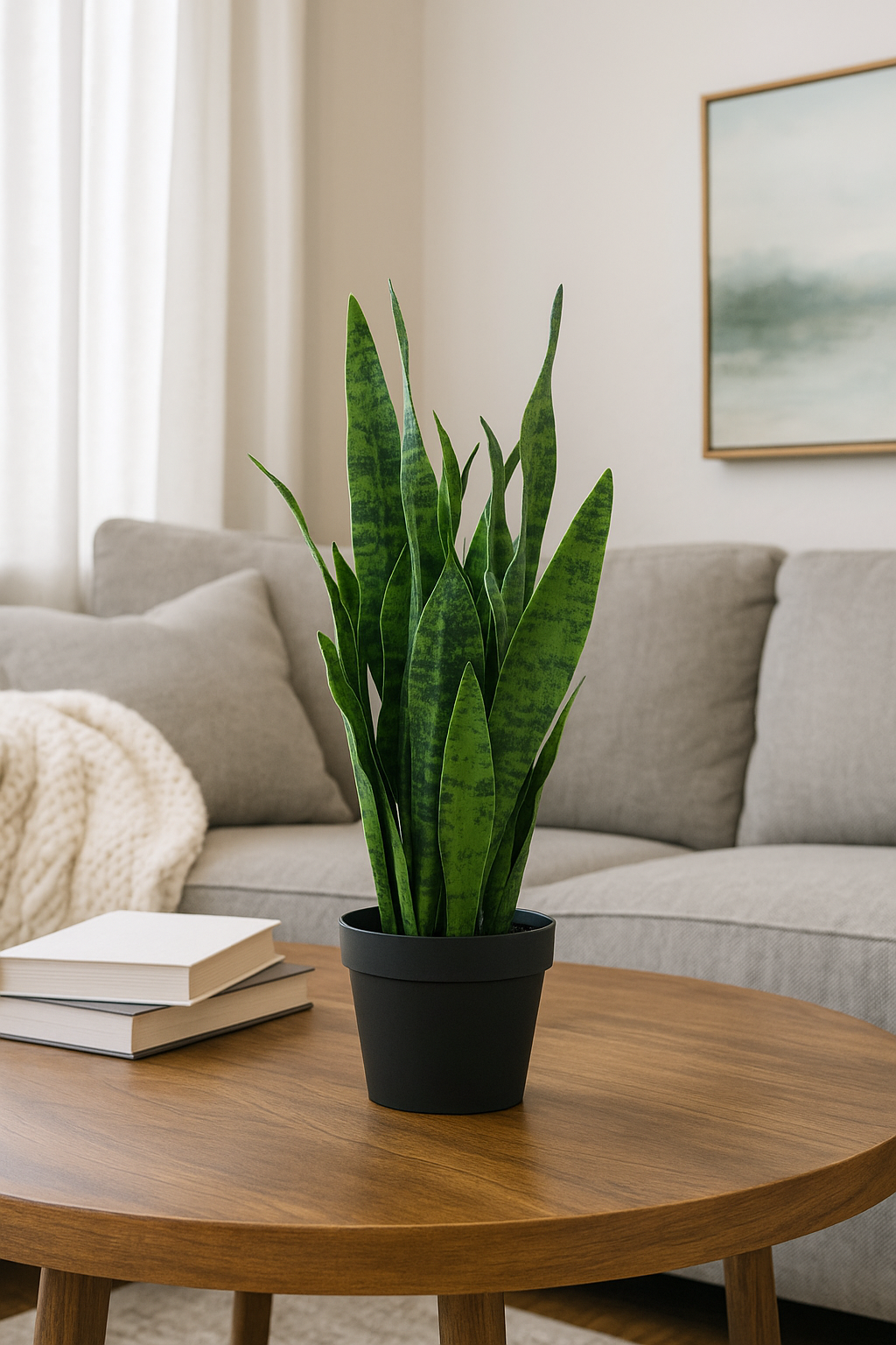 Artificial Plant Sansevieria Green Plant 26.3” Realistic