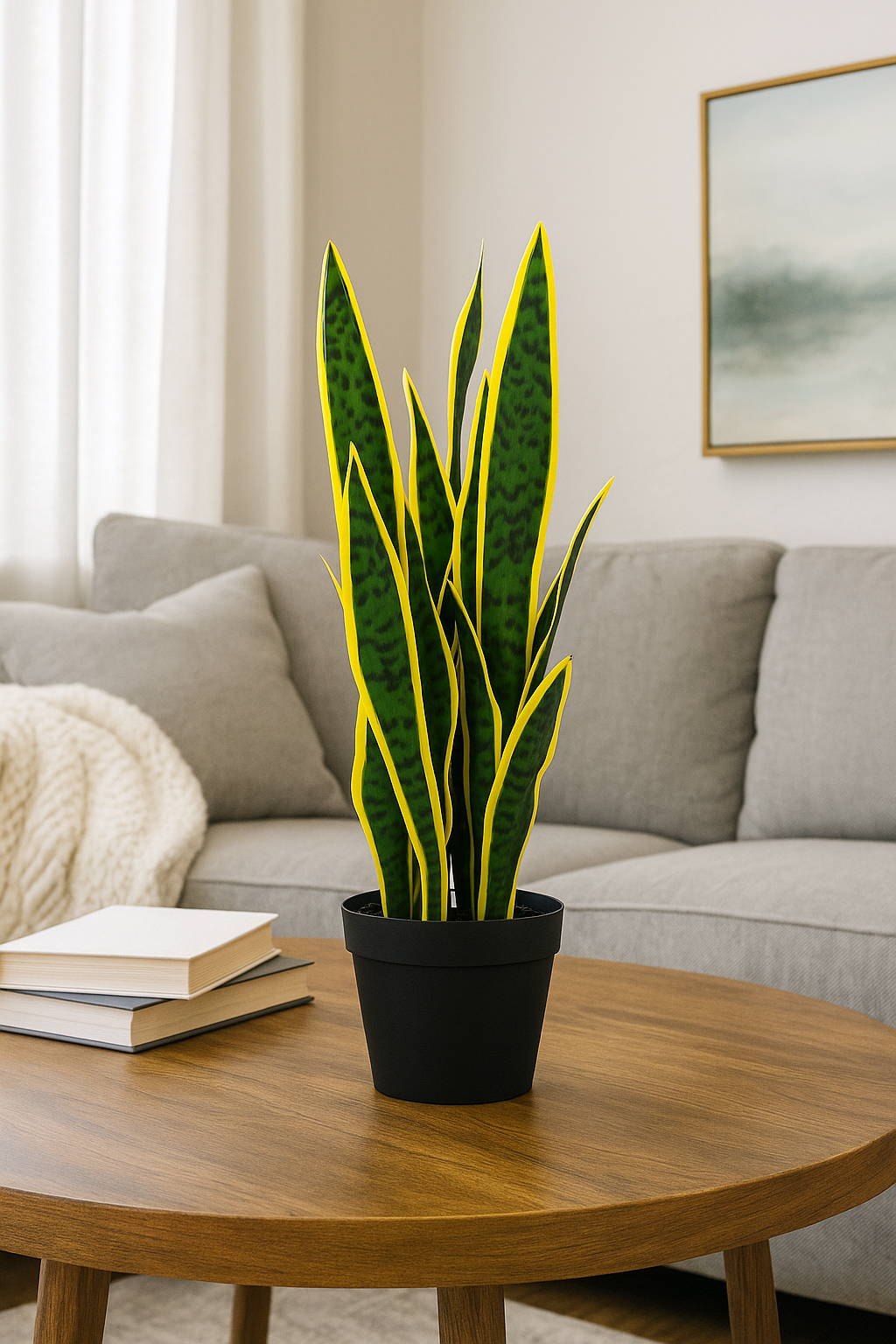 Artificial Snake Plant – Sansevieria Yellow, 26.3” Realistic