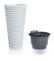 Modern Wavy Round Planter – 29.5" Tall, White (UV-Resistant)