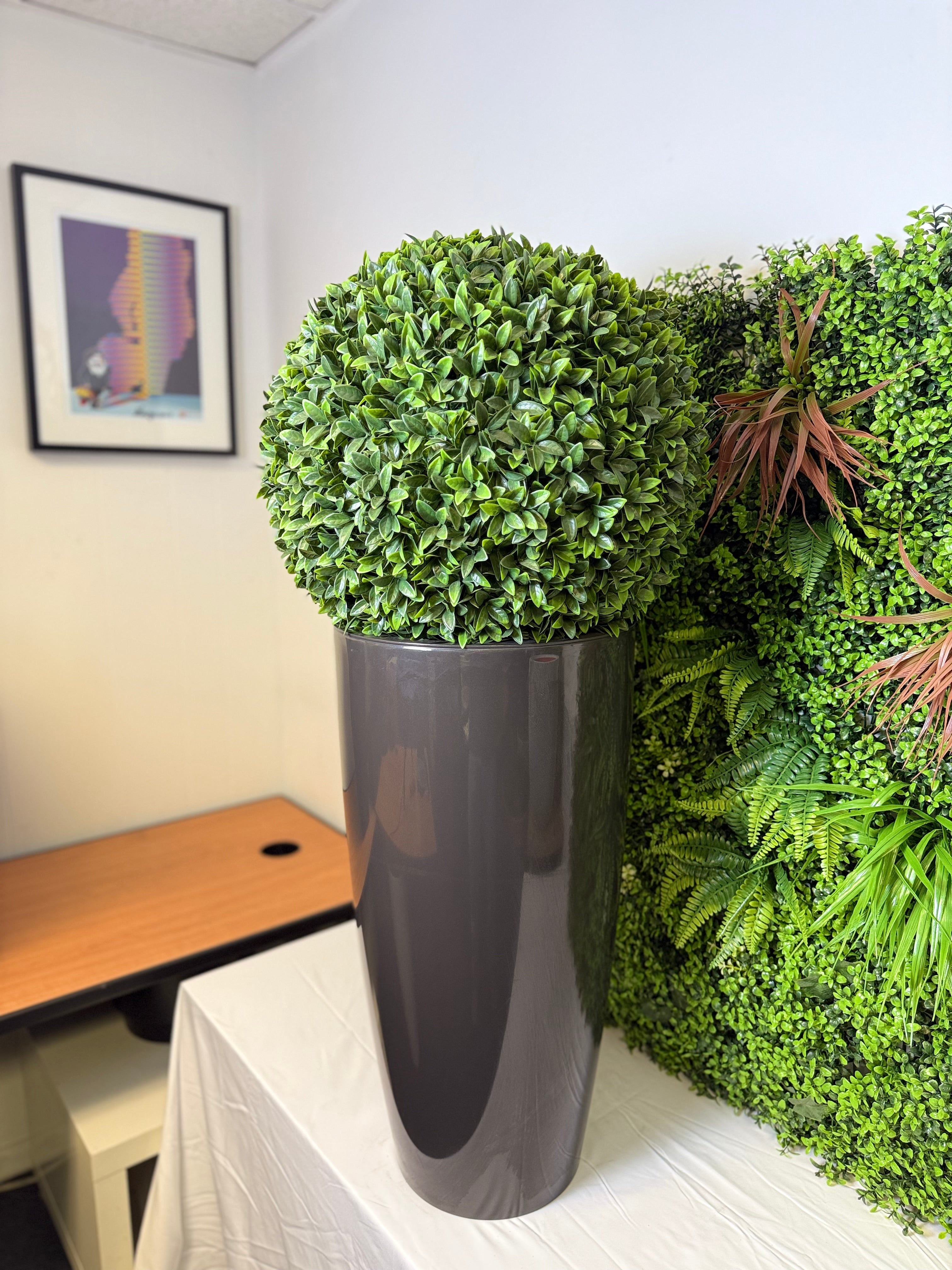 Santorini Anthracite Planter 25.6" Smooth Finish