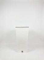 Furu White Square Planter – 30" Horizontal Lined Texture