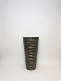 Wave City Round Planter – 29.5" Gray, Wavy Textured Design