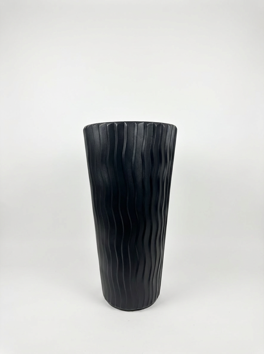 Sand City Black Planter 29.5" Round Design