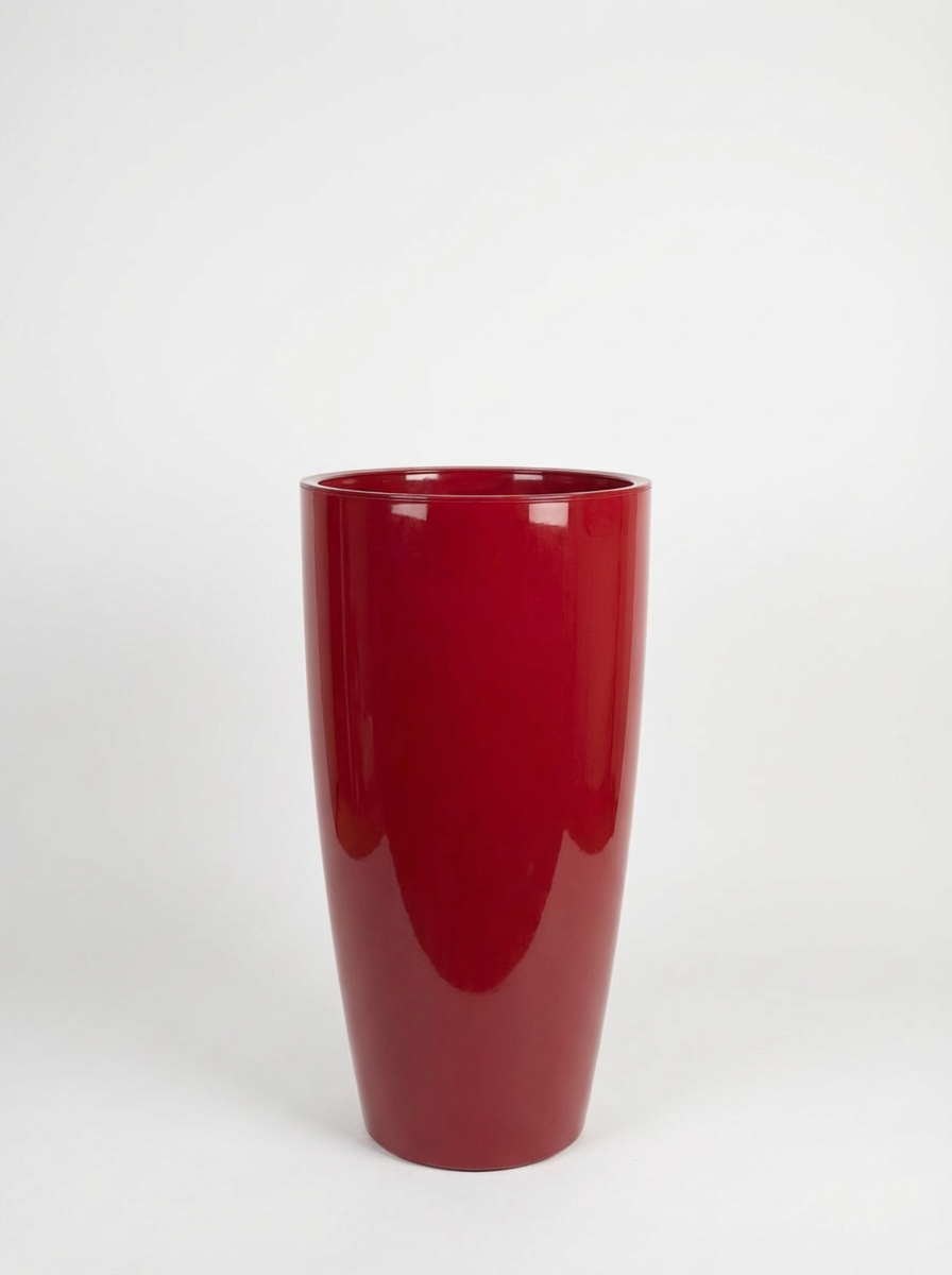 Santorini Red Round Planter – 30.7" Smooth Finish