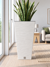 Furu Square 30" Tall Modern Planter - White