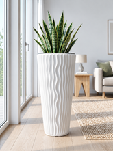Sand City 29.5" Tall Modern Planter – White