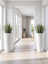 Wave City 29.5" Tall Modern Planter – White
