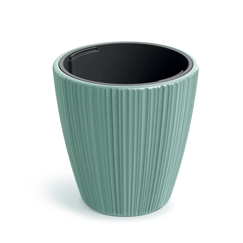 Oro Sage Round Planter – 19.7" Vertical Ribbed Texture