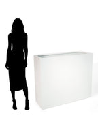White Fiberglass Square Planter –  35.5" Large Modern Design
