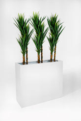 White Rectangular Fiberglass Planter – 36" Indoor/Outdoor