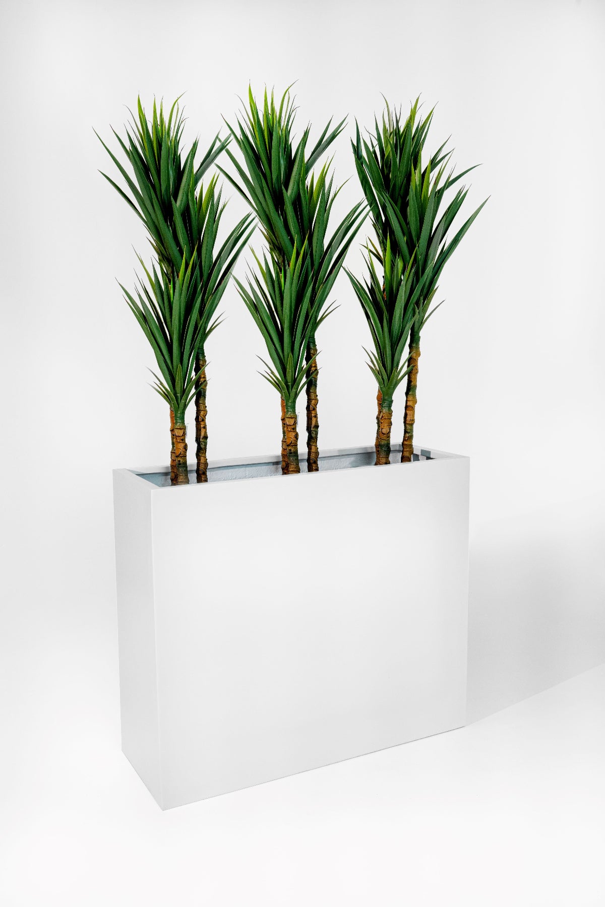 White Fiberglass Square Planter –  35.5" Large Modern Design