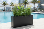 Charcoal Rectangular Planter – 38" Modern Fiberglass Design