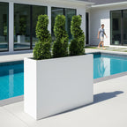 White Fiberglass Square Planter –  35.5" Large Modern Design