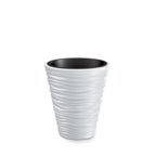 Wave City Medium White Round Planter – 17.3" Wavy Textured Design