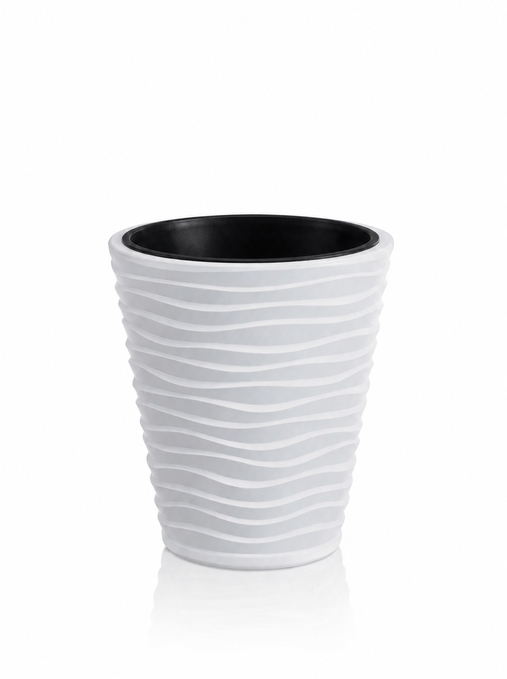 Wave City Medium Planter - White