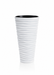 Modern Wavy Round Planter – 29.5" Tall, White (UV-Resistant)