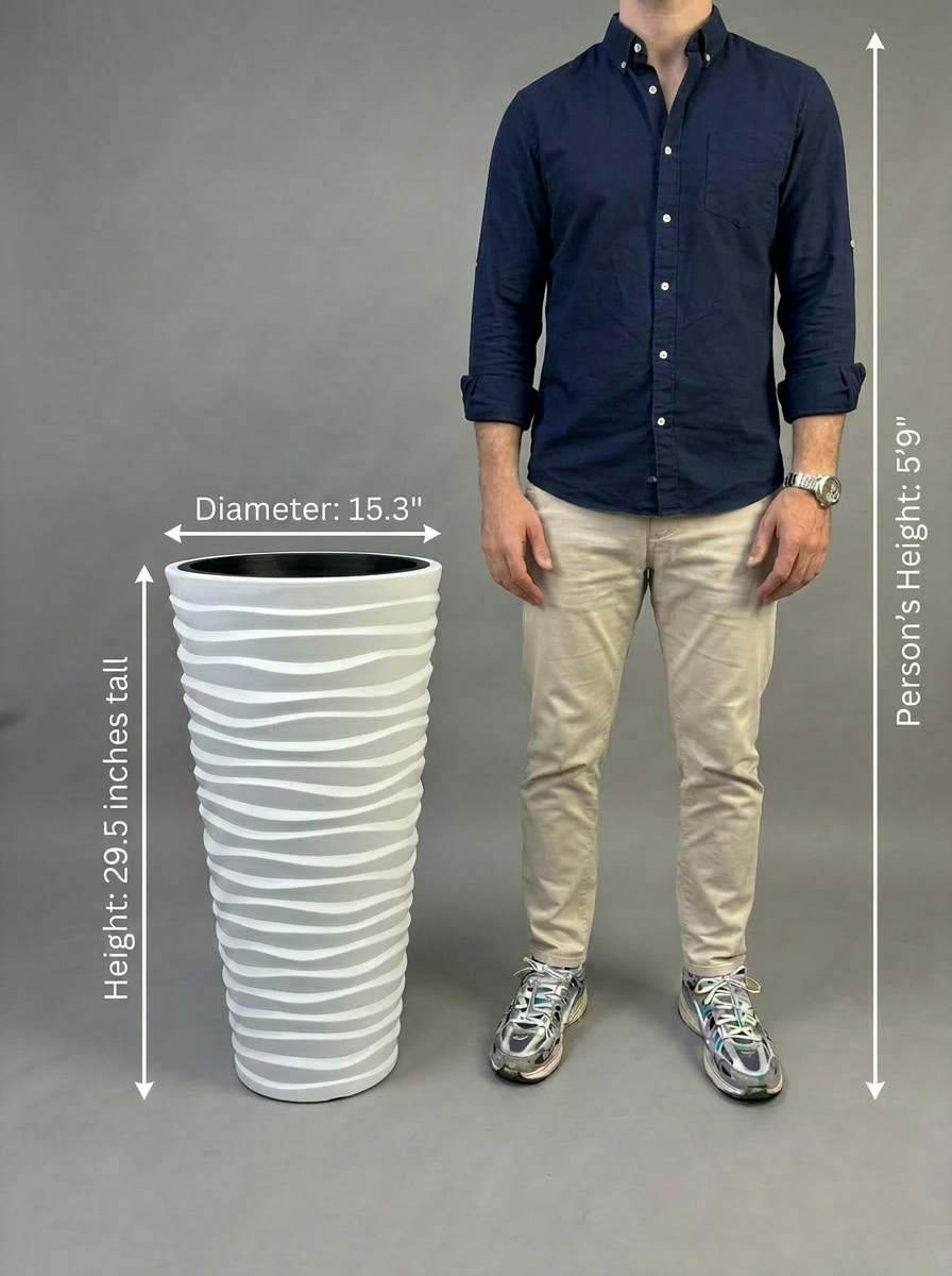 Wave City Planter - White