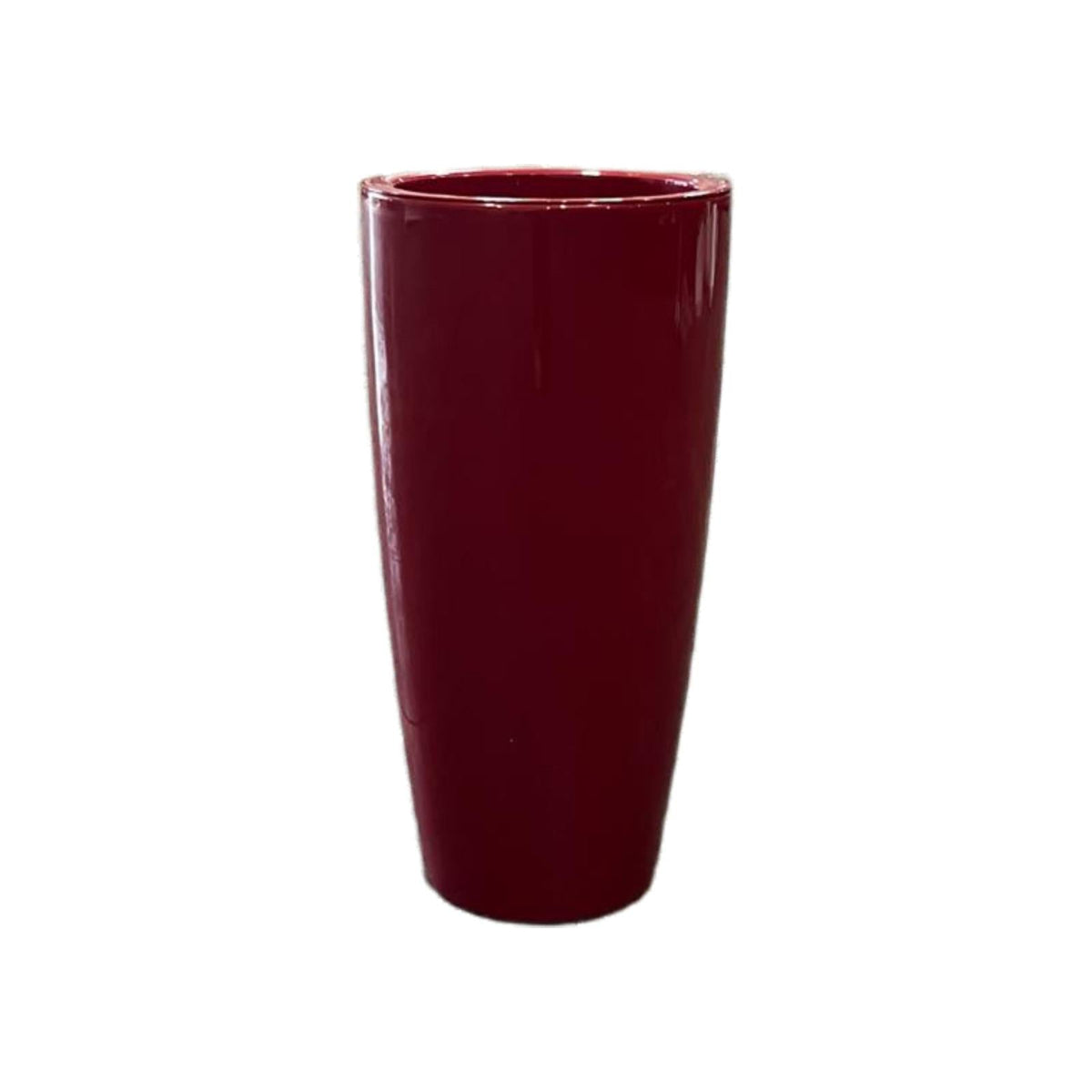 Santorini Red Round Planter –  25.6" Glossy Finish