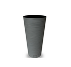 Furu Gray Round Planter – 22.5" Horizontal Lined Texture