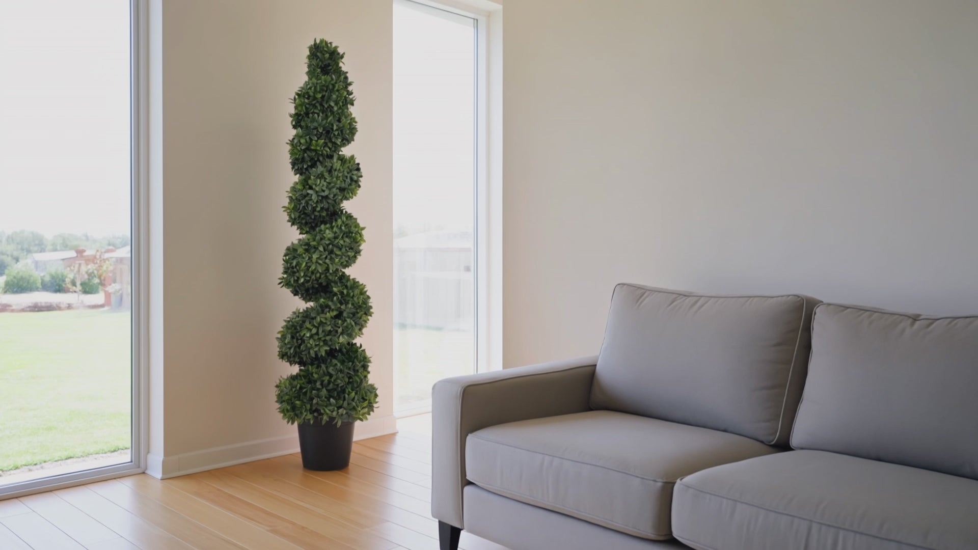 Spiral Topiary Artificial Plant - Green