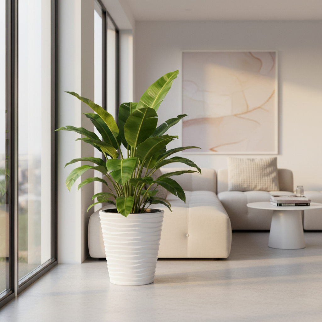 Wave City Medium Planter White