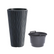 Textured Vertical-Line Round Planter – 28" Tall, Black