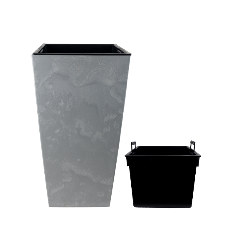 Prominent Concrete-Look Square Planter – 30" Smooth Design