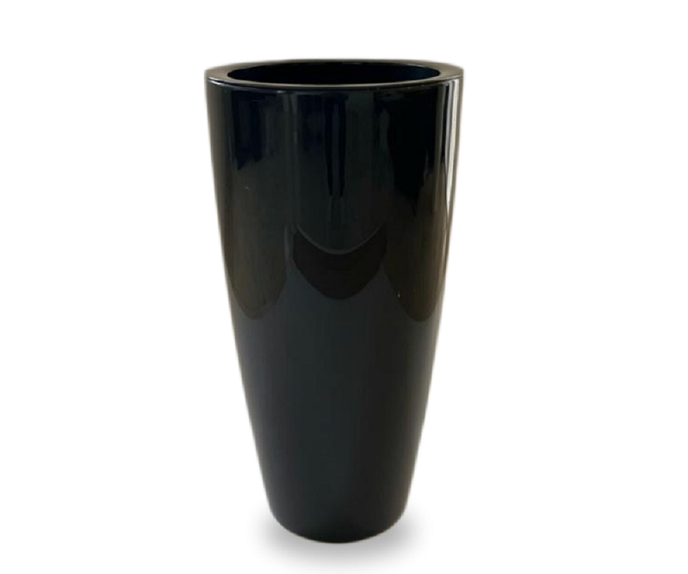 Santorini Anthracite Round Planter – 25.6" Smooth Finish