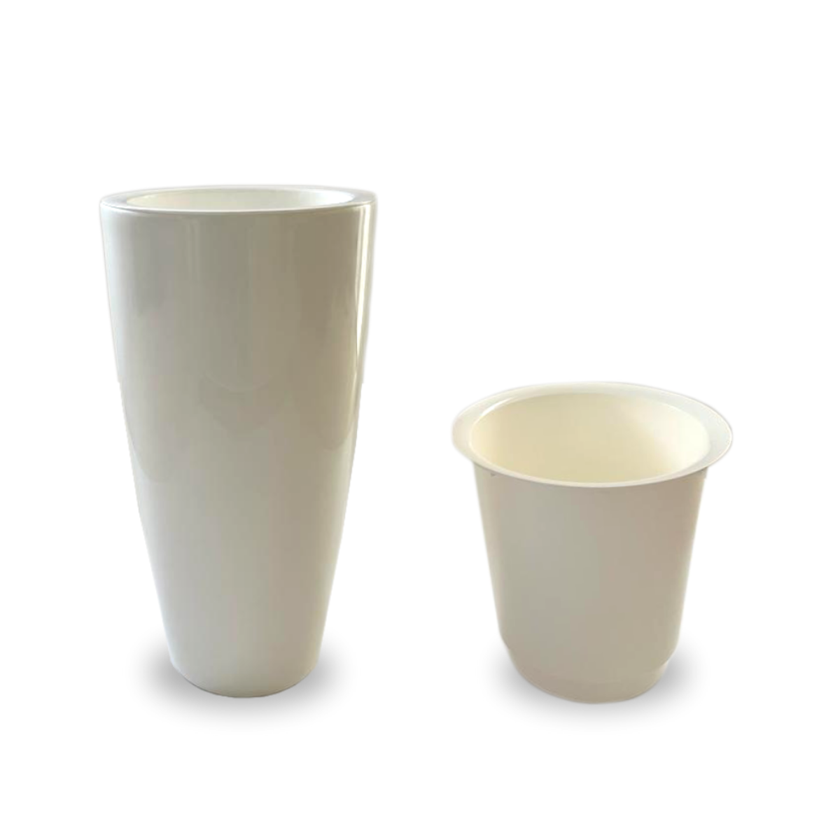 Santorini White Round Planter – 30.7" Smooth Finish