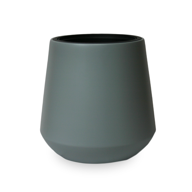 Neo City Gray Tapered Round Planter – 17.5" Smooth Finish