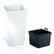 Tall Square Planter – 30" Architectural, White (Lightweight)