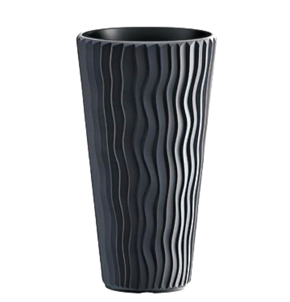 Sand City Black Planter 29.5" Round Design