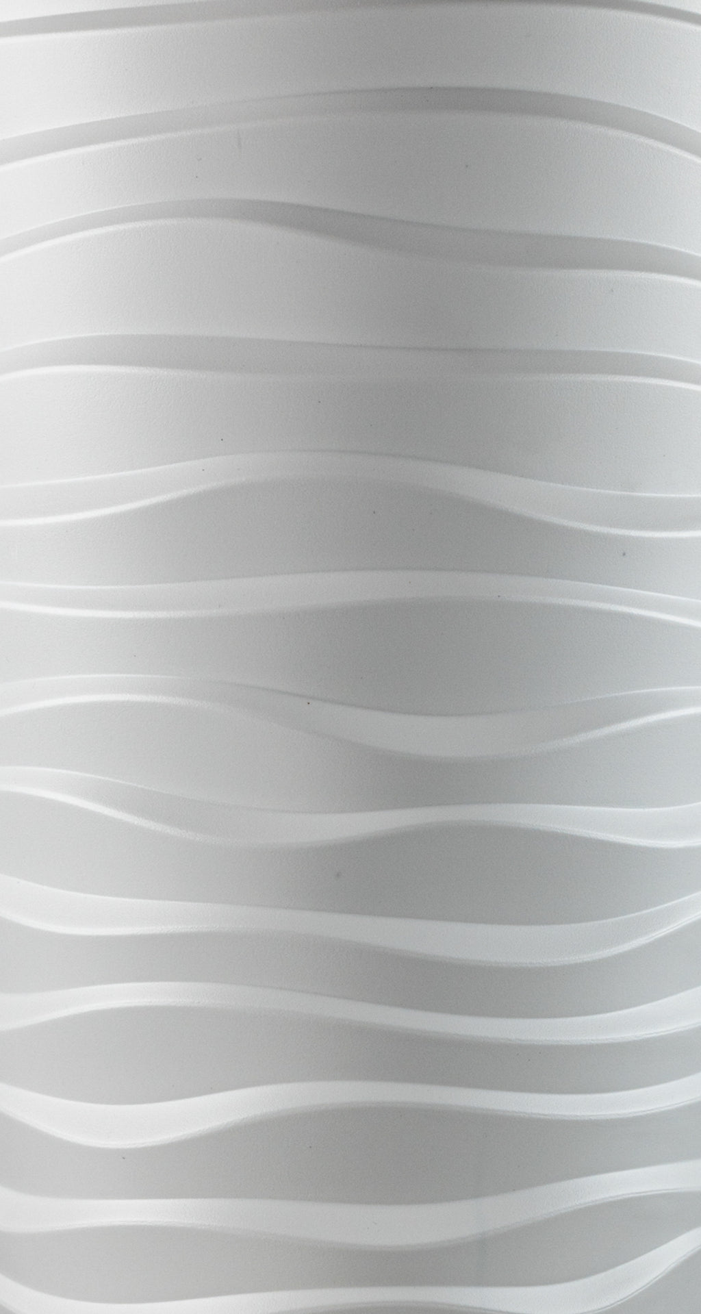 Wave City Round Planter – 29.5" White Wavy Textured Design