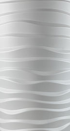 Wave City Round Planter – 29.5" White Wavy Textured Design