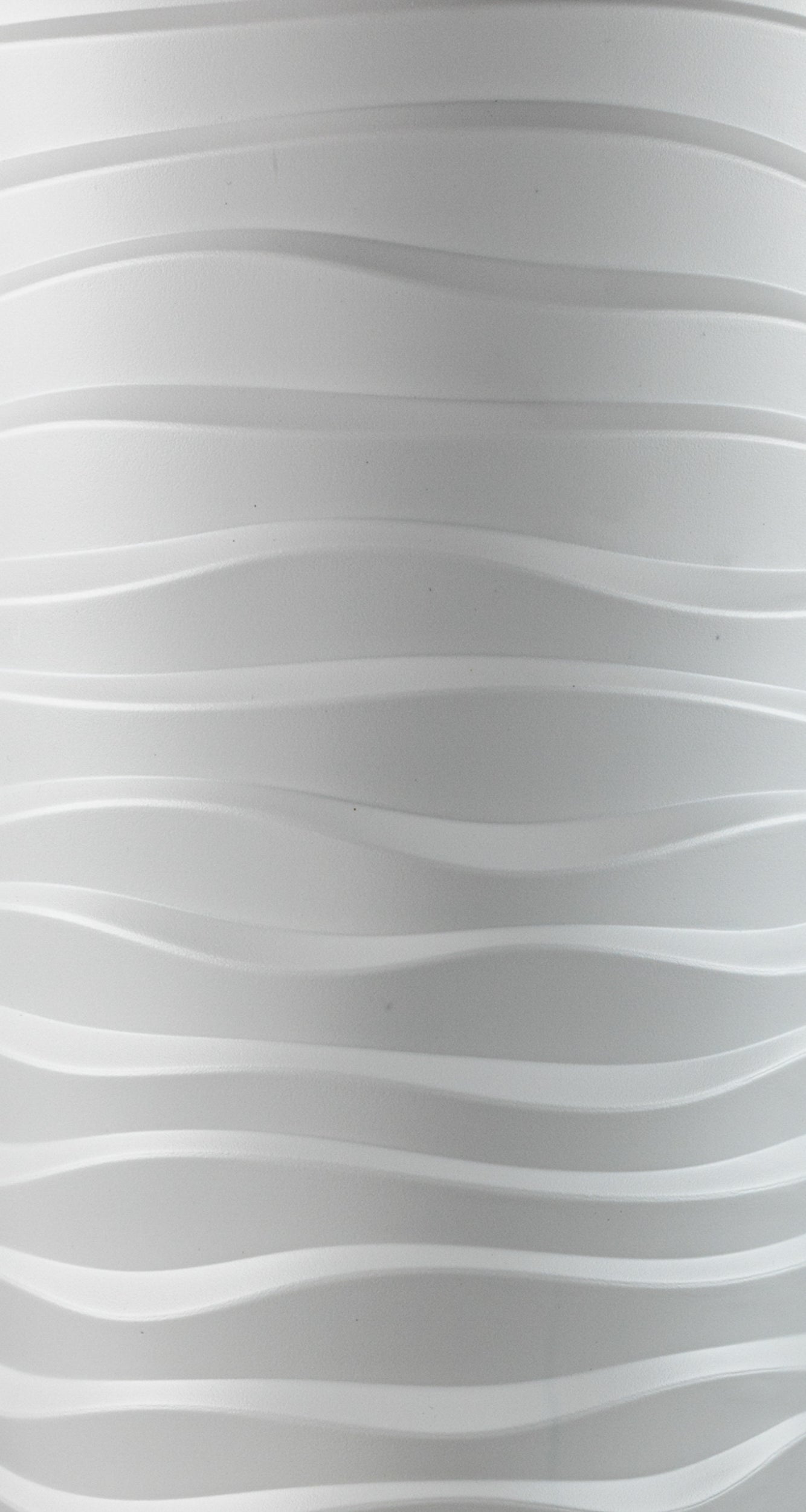 Wave City Round Planter – 29.5" White Wavy Textured Design